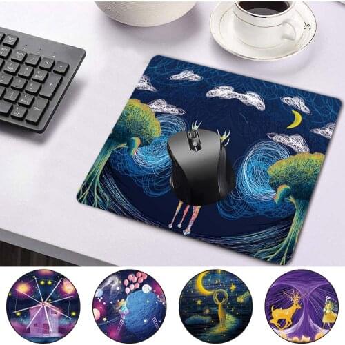 Antifouling Small Space Occupied Mouse Pad Smooth Waterproof PU Leather Durable Mouse-pad Paint Pattern Portable Game Mouse Mat