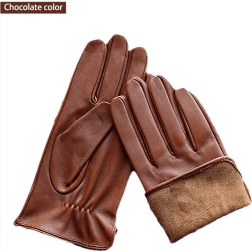 Goatskin gloves mens thin section unlined single layer sheepskin touch screen riding driving leather gloves free shipping