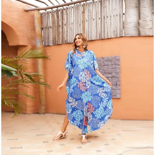 Beach cover up bathing suit cover ups bikini cover up vestidos za verano print beach dress beach robe caftan dress beach maxi