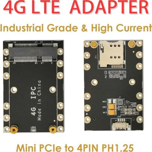 4G LTE Industrial Mini PCIe to USB Adapter W/SIM Card Slot USB 2.0 4PIN PH1.25 Connector for WWAN/LTE 3G/4G Wireless Module