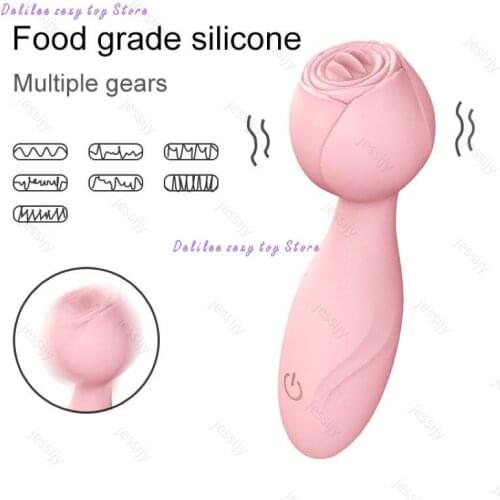 Sex Toy Vibrator Tongue Licking Av Wand 7 Modes Stick G-spot Clitoral Stimulator Female Masturbator Adult Sex Toys For Woman