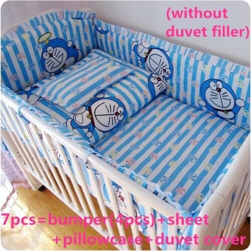 Discount! 6/7pcs Baby Cot Bedding Set ,Baby Cot Set 100% Cotton Crib Set For Kids,120*60/120*70cm