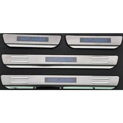 Car styling for 2013-2020 Mitsubishi Outlander Samurai Blue LED Side Door Sill Threshold Scuff Plate Trims Car Accessories