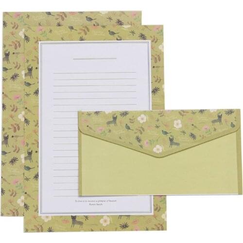 Creative Beautiful Letter Paper Envelope Floral Cute Cartoon Set Letterhead Small Fresh Gifts G88D