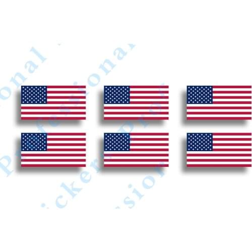 Funny stickers 6 Mini USA Flag Stickers Decal Patriotic American Cup Phone Tablet Tag Helmet US Motorcycle Vinyl Decals
