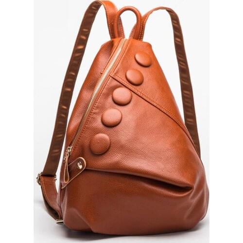 Female Genuine Leather Backpack 2021 Spring New Korean Fashion Women Bag First Layer Cowhide Large Capacity Leisure Travel Bags