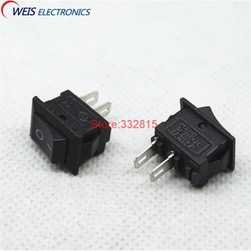 100PCS KCD1-101 117S 10x15mm Mini rocker switch Black 250VAC/3A 2PIN I/O button power switches Free shipping D