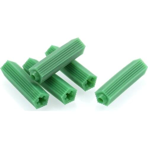 200pcs Green Masonry Screw Fixing Wall Anchor Expansion Tube Drywall Plastic Anchor Wall Plug Masonry Drill Dry M6 M8