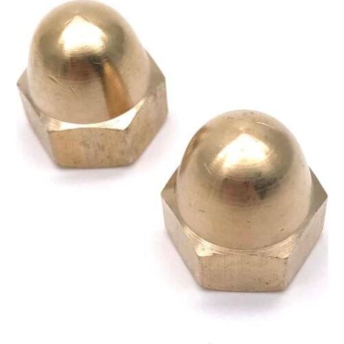 5pcs M3 M4 M5 M6 M2 M8 M10 M12 copp​er cap shape hex lock nuts decoration screw outer hexagon round brass nut
