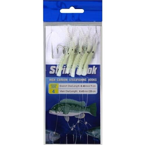 5Packs Sea fishing pesca sabiki & piscatore rigs baits with barbed hooks Fake Lure Set