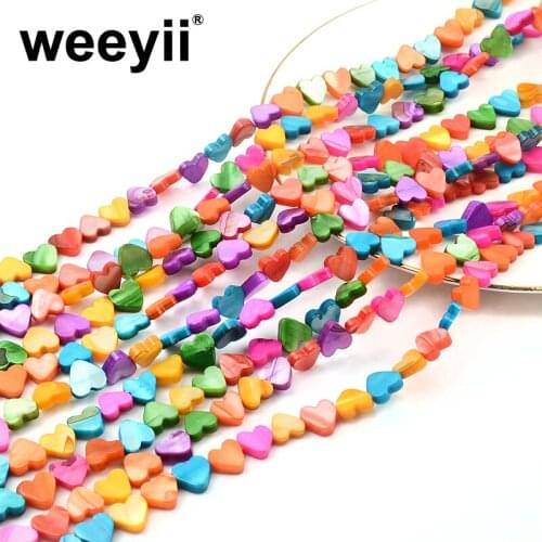 8 Colors Heart Shape Shell Beads Sea Shell Charm For DIY Necklace Bracelets Earrings Making Jewelry Accessories