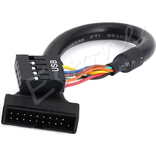 19/20 Pin USB 3.0 Female To 9 Pin USB 2.0 Male Motherboard Header Adapter Cord Drop ship