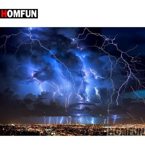HOMFUN Full Square/Round Drill 5D DIY Diamond Painting "Thunder landscape" Embroidery Cross Stitch 3D Home Decor A10878