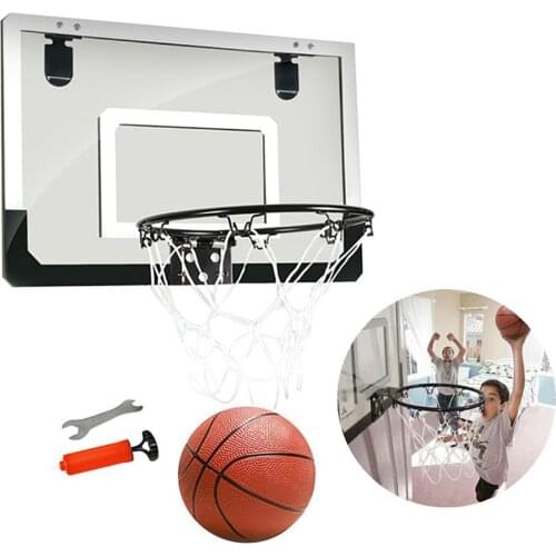 Outdoor Sports Basketball Net Standard Nylon Thread Wall Mounted Basketball Hoop Mesh Net Backboard Rim with Ball Pump Wrench