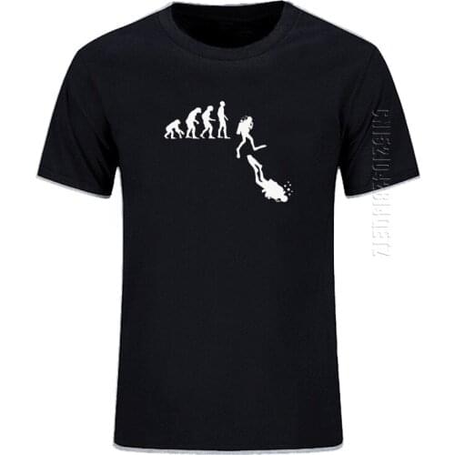 Summer Funny T Shirts Casual T-Shirt Men Pure Cotton O Neck TShirt Evolution Diving Print Tee-shirt Gift Tees Unisex Clothes