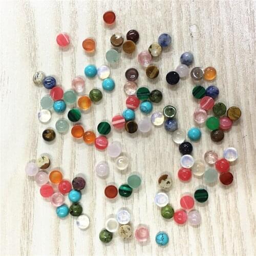 Good Quality Assorted Fashion Natural Stone Round Cabochon 4mm 6mm Stone Beads 50pcs Wholesale Dropshipping Gazelle 2020 Hot