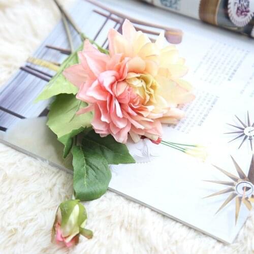 2019simulation flowers single branch Dahlia plant wholesales artificial flowers for wedding & home decoration Factory price