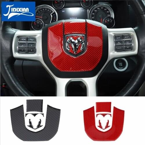 MOPAI Carbon Fiber Stickers for Dodge RAM 1500 Car Steering Wheel Decoration Cover for Dodge RAM 1500 2010-2017 Accessories