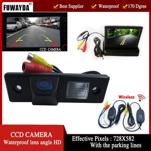 FUWAYDA Wireless CCD Car Rear View Camera for CHEVROLET Epica Lova Aveo Captiva Cruze Matis Lacetti 4.3 Inch foldable Monitor HD