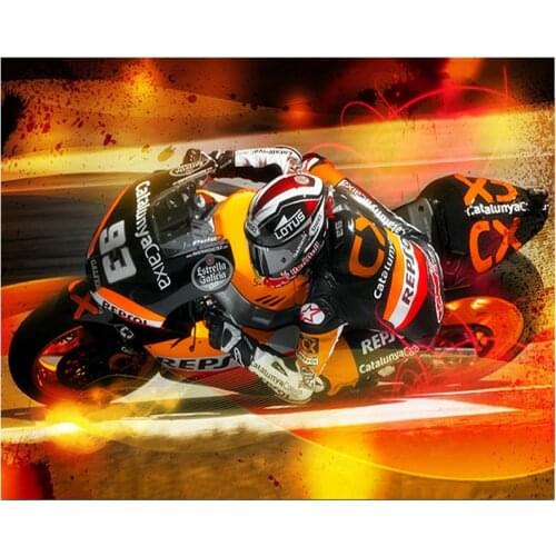Frameless Motorcycle Racer Picture Oil Painting By Numbers Diy Canvas Acrylic Painting Wall Art Home decoration 40x50cm