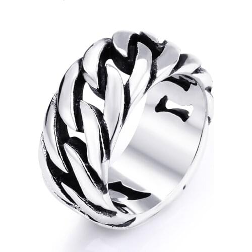 Stainless steel chain design ring for men fashion simple ring as gift
