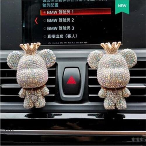 Creative new product car air outlet perfume clip diamond violent bear fragrance light cute ornament decoration supplies