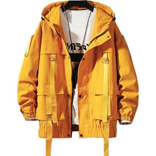 Autumn Spring Men Safari Style Hooded Jacket Harajuku Hip Hop Casual Loose Coat Male Pockets Oversize Clothes