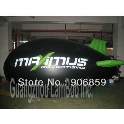 HOT Inflatable Black Airship with Green Wings for your Advertisement/Logos can be Put On/DHL Free Shipping