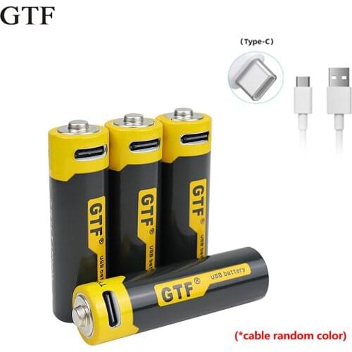 4 2250mwh pc/set 1.5V AA Lithium Battery 1.5V AA 1700mah Li-ion Rechargeable Battery for Remote Control Toy USB Keyboard Light