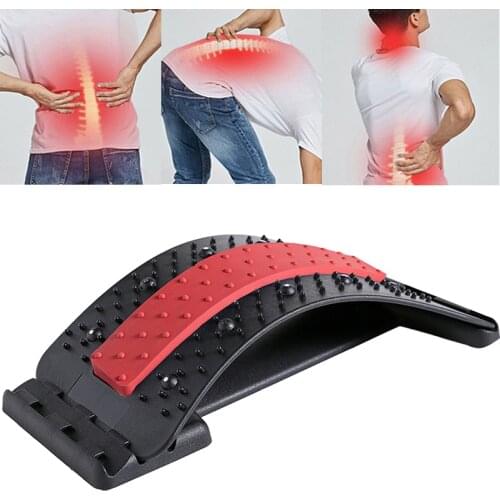 Magnetic Therapy Multi-Level Adjustable Back Massager Waist Neck Stretch Fitness Lumbar Cervical Spine Support Pain Relief Tool