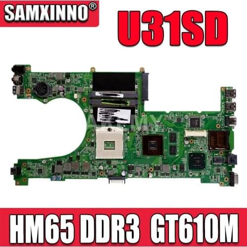 Laptop motherboard For ASUS U31SG U31SD X35S MAIN BOARD HM65 DDR3 Gefore 610M GPU 60-NY5MB1000-A02 69N0MPM10A02