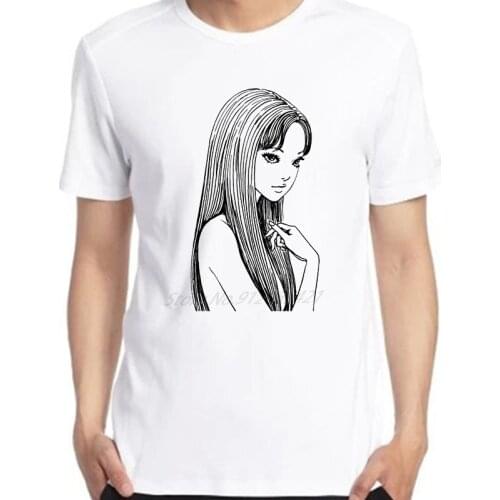 Tomie Junji Ito ​Uzumaki Manga Anime Print T Shirts Mens Tops T shirt Short Sleeve Harajuku graphic t shirts men clothing