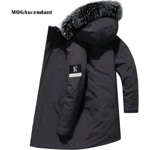 Mens Winter White Duck Down Jacket Outwear Coats Windproof Fur Hooded Collar Thicken Parkas Warm Down Jackets Plus Size 5XL