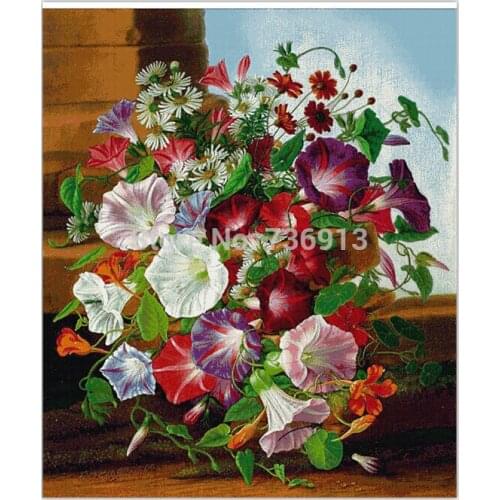 Printed Fabric Factory Shop Cross Stitch Kit Diy Diamond Resin Square Full Drill Pretty Flower 116x139cm