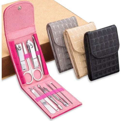 10pcs stainless steel Nail Clippers Set Professional Scissors Suit With Box Trimmer Grooming Manicure Cutter Kits For Nail Tools