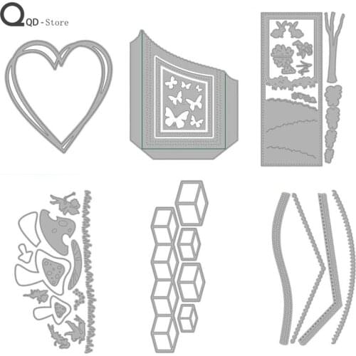 2021 New Long Heart-Shaped Cutting Dies Scrapbooking Cutting Dies Handmade Tools DIY Card Make Mould Model Craft Decoration