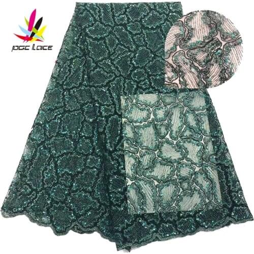 New Arrival African Organza Voile Lace Fabric With Sequin 2019 High Quality French Green Lace Fabric For Nigerian XZNI2022-1