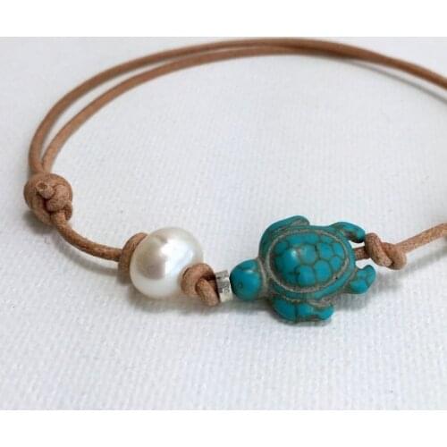 Anklet Boho Beads Hamsa Fatima Anklets Foot Chain Beach Jewelry Turtle Turquoise Anklets