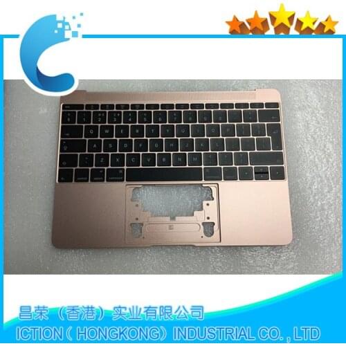 Original For Macbook Retina 12" A1534 Topcase With Keyboard Upper Top Case UK Layout 2016 Years Rose Gold Color Model