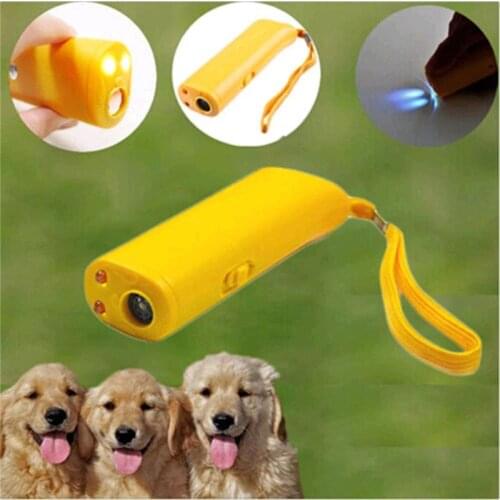 Dog Repeller Ultrasound Pet Training Anti Barking Control Devices Stop Bark Deterrents Trainer Without Battery With Led Light