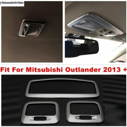 Front & Rear Upper Roof Reading Lights Lamps Frame Decoration Cover Trim Fit For Mitsubishi Outlander 2013 - 2019 Matte Interior