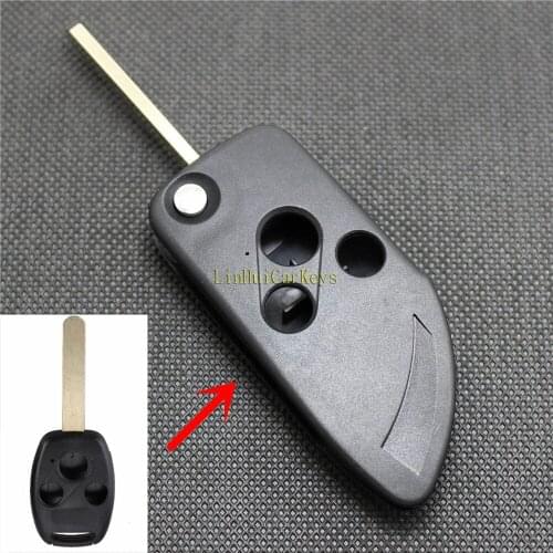 PINECONE for HONDA CIVIC CITY FIT CRV ACCORD Keys Case 3 Buttons With Uncut Blank Brass Blade Modified Remote Key ABS Shell 1PC