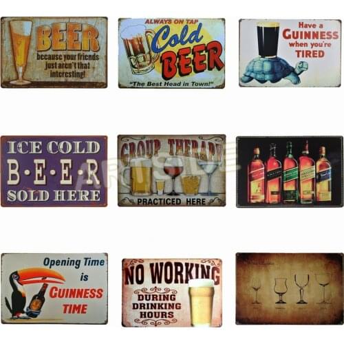 Beer/Wine/Whisky/Cocktail Group Therapy Vintage Home Decor Tin Sign 8"x12" Bar/Pub/Club Retro Plaque