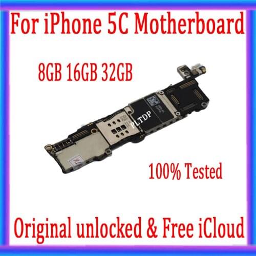 With IOS System for iphone 5C Motherboard 8gb 16gb 32gb,100% Original unlocked for iphone 5C Logic boards with Full Chips