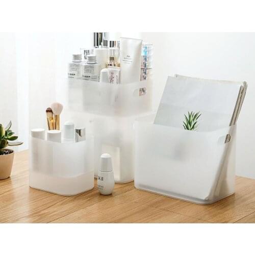 Stackable Transparent Cosmetic Storage Box Desktop Makeup Brush Rack Skin Care Lipstick Finishing Box Drawer Organizer Case