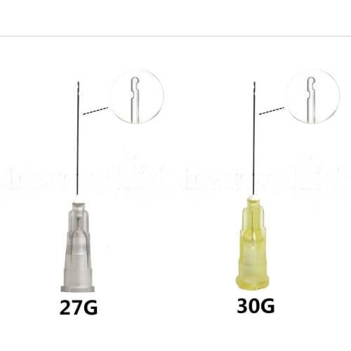 Dental Endo Irrigation Needle 27G 30GA Disposable Syringe Tips 2 Side Holes Grey Orange