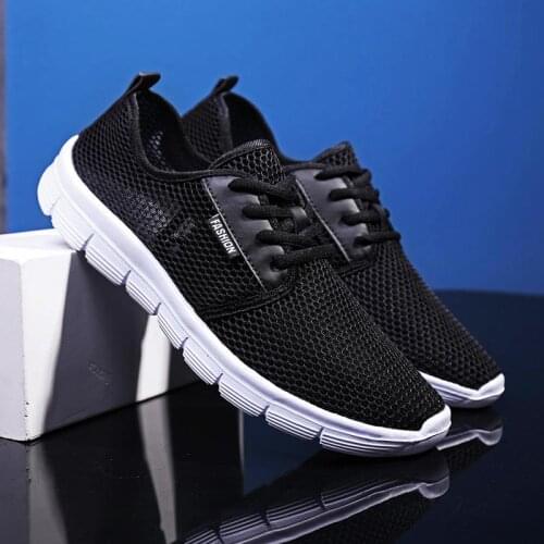 Large Size Summer Light Weight 2020 Mens Sneakers Women Sports Shoes Men Breathable Running Shoes Men Sport Black Jogging D-423