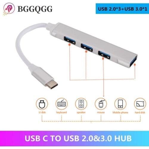 USB C HUB USB 3.0 3.1 Type C 4 Port Multi Splitter Adapter OTG For Xiaomi Lenovo Macbook Pro Air PC Computer Notebook Accessory