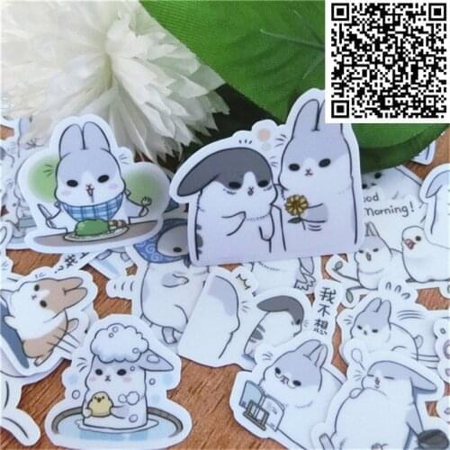 40 pcs Rogue Rabbit Waterproof Cap Creative Sticker For Album decoration Luggage Phone Styling Home Toy cartoon Stickers