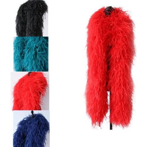 WCFeatherS 20Ply Custom Colors Real Ostrich feather boa Fancy Design Wedding Shawl feathers Scraf Decoration High Quality